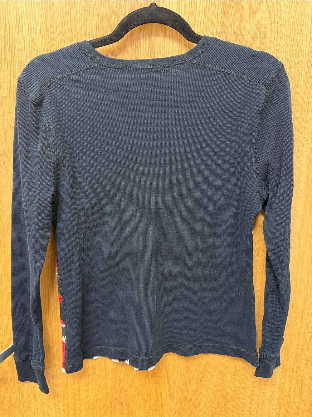 Chaps Black, Red & White Southwest Geometric Thermal Henley - Picture 3 of 5